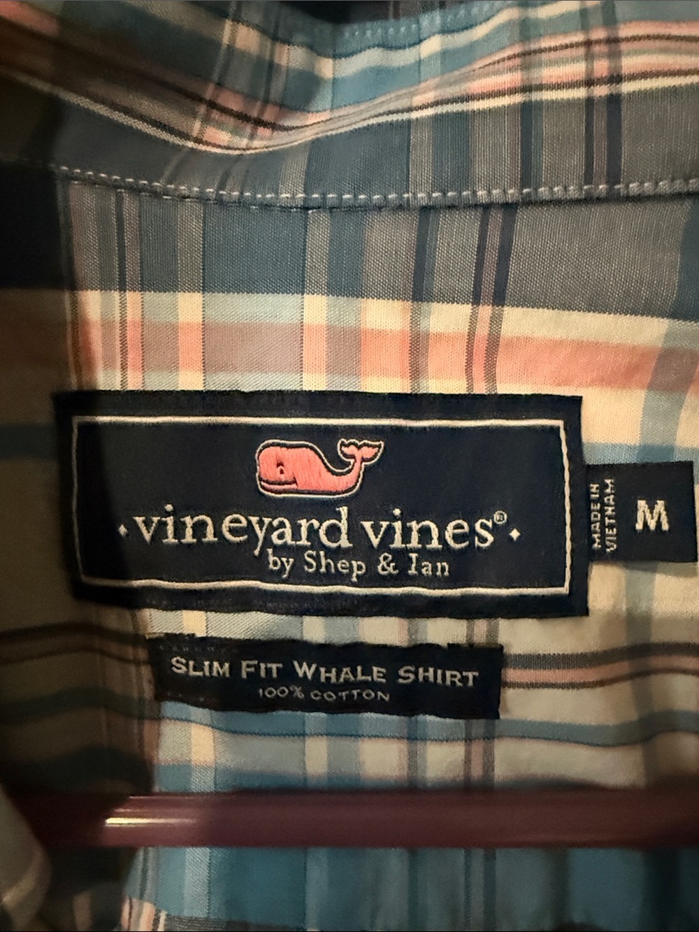 Vineyard Vines Blue and Pink Plaid Button-Down Shirt - Picture 3 of 4